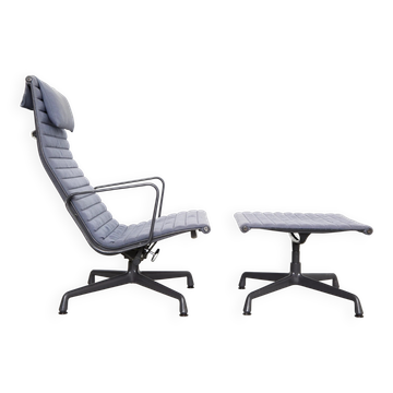 Chaise Charles & Ray Eames EA124 et Ottomane EA125 pour Vitra/Herman Miller