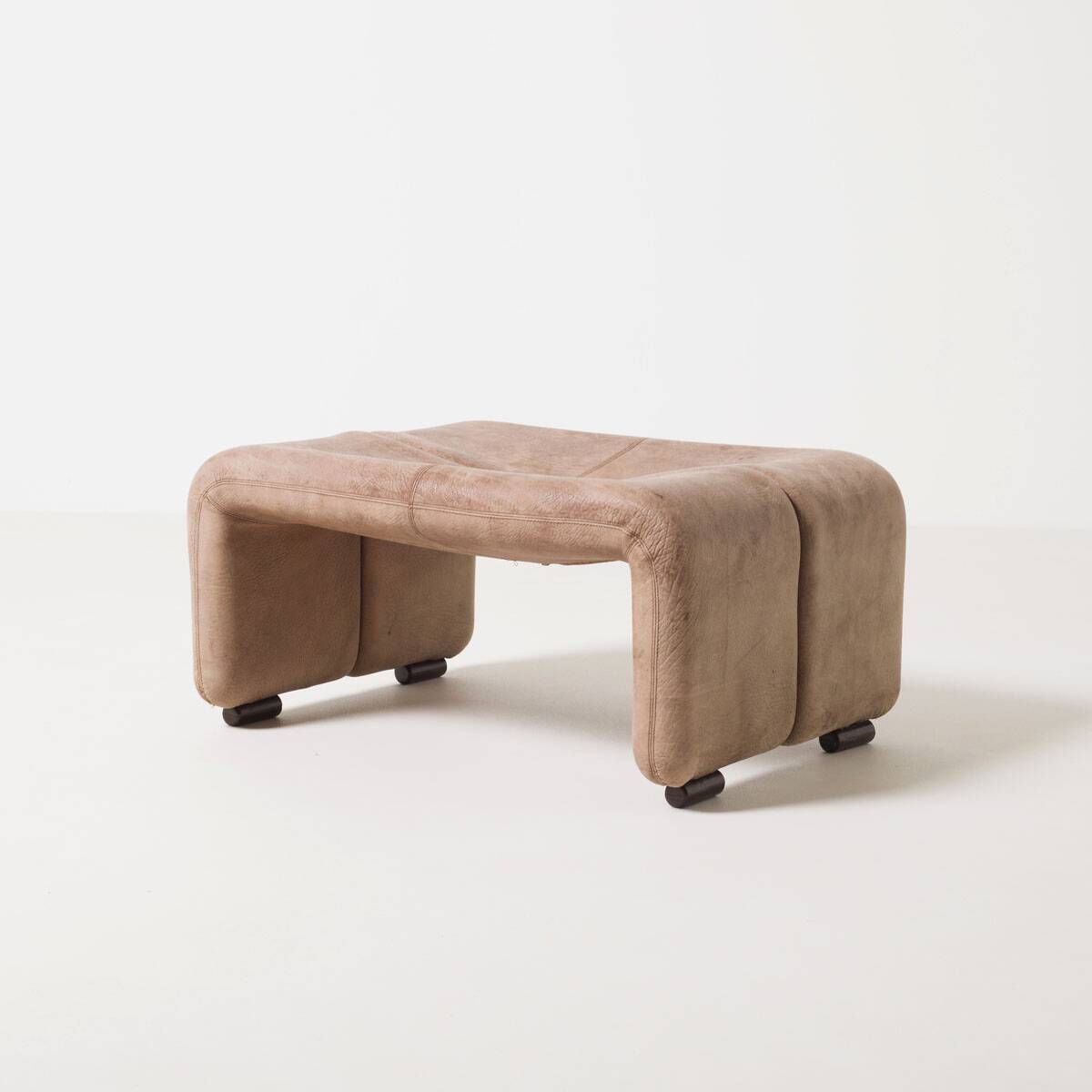 Coronado Leather Ottoman by Tobia Scarpa for B&B Italia, Italy, 1980s