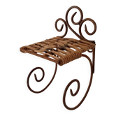 Antique wrought iron wall shelf