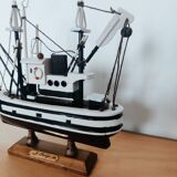 Wooden trawl fishing boat