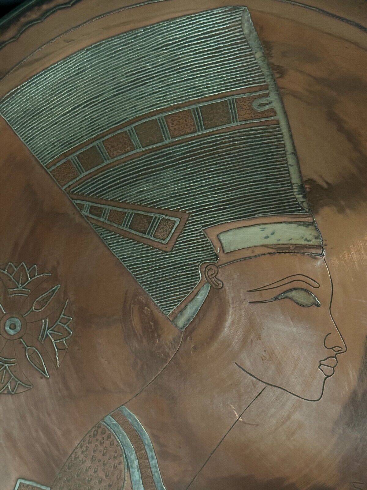 20th century Egyptian tea tray in richly engraved copper or brass