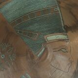 20th century Egyptian tea tray in richly engraved copper or brass