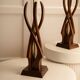 Paire de lampes organiques en bois - USA 1960