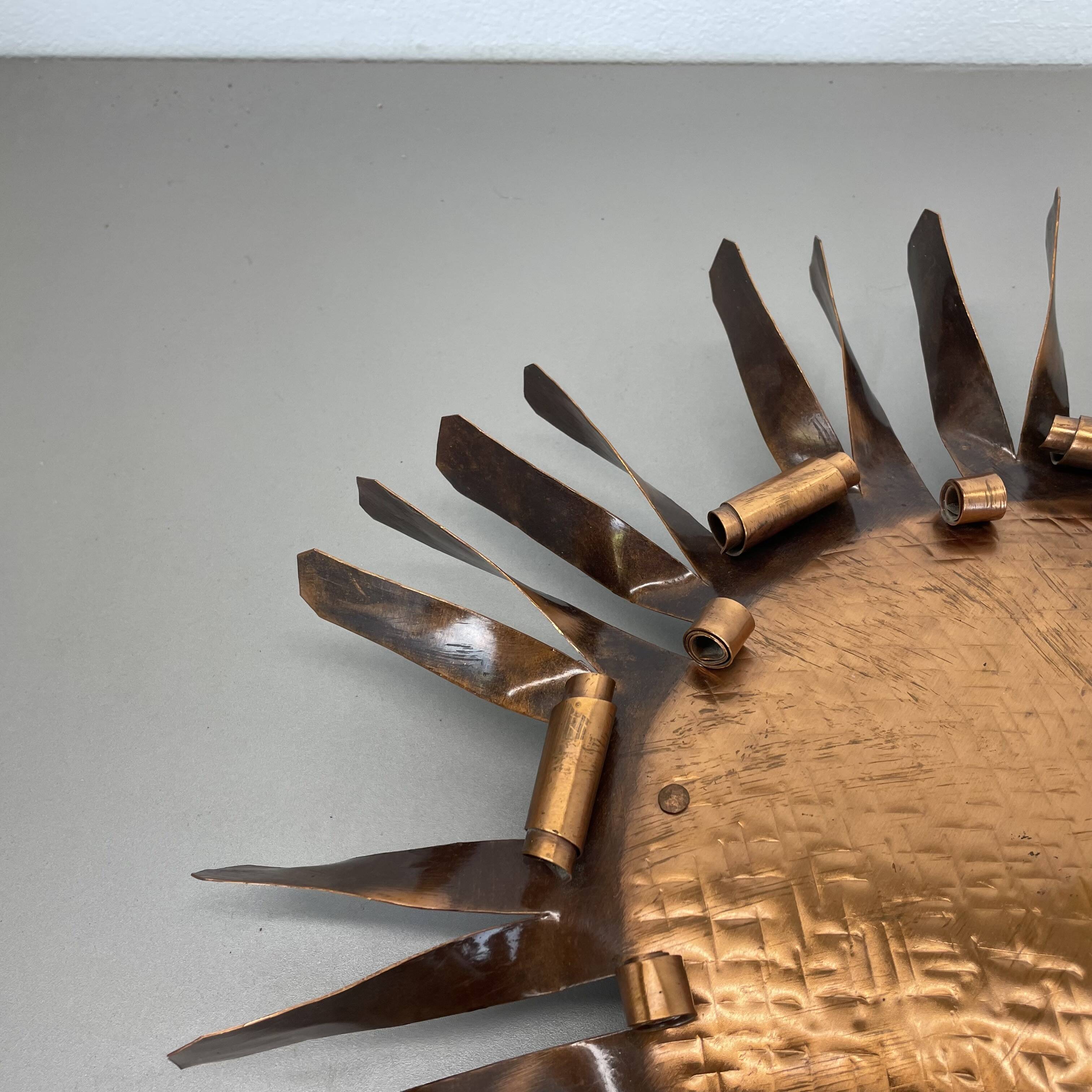 large 50cm solid copper Stilnovo Style Sunburst Theatre Wall Light , Italy