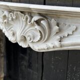 Remarkable Louis XV Style Fireplace, In Carrara Marble Circa 1880