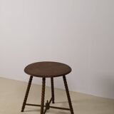 Vintage round Bobbin side table
