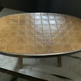 Vintage metal and ceramic table