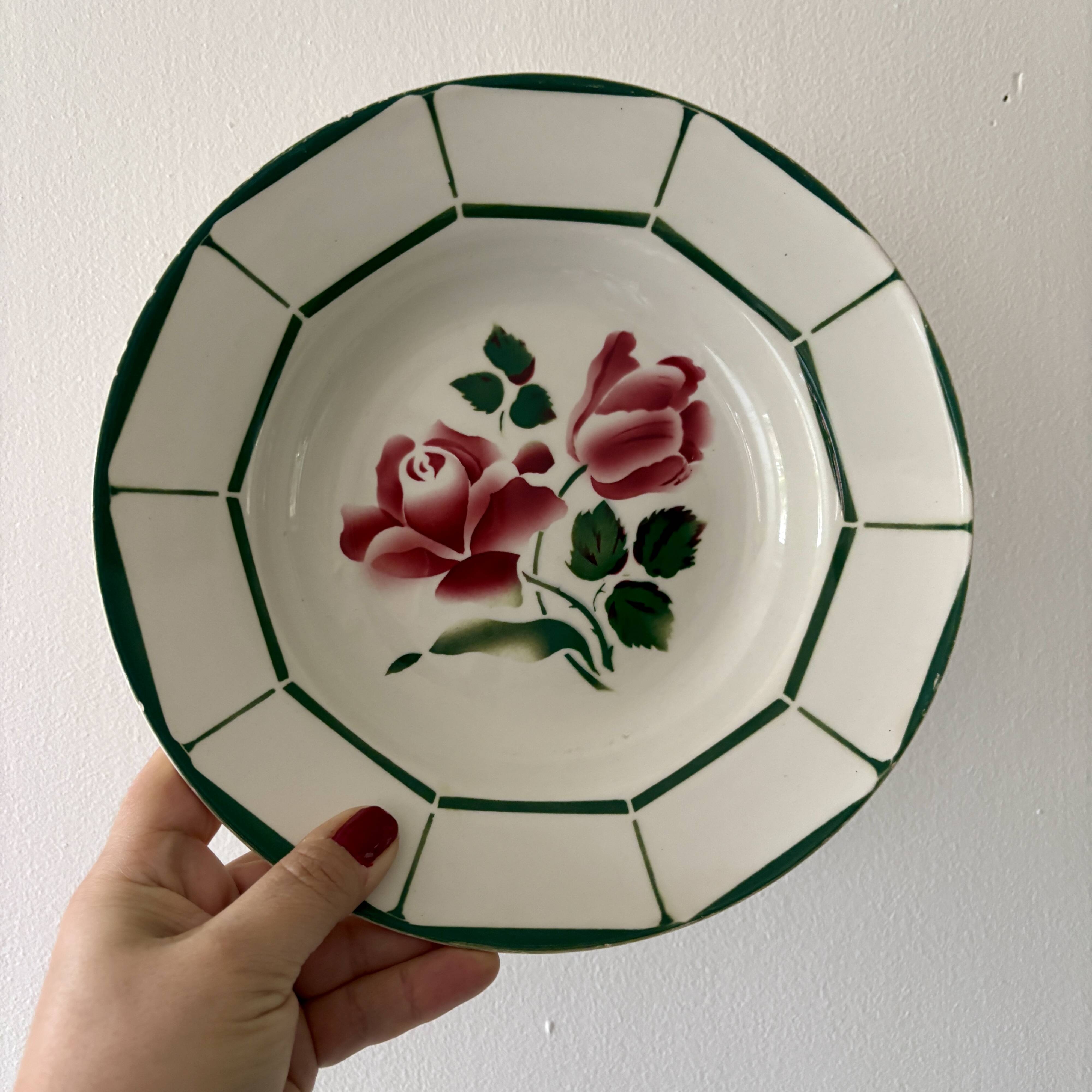 Lot de 6 assiettes creuses Monique de Digoin Sarreguemines