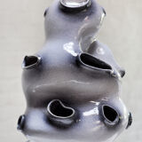 French ceramic glazed sculptural table lamp, 1970s