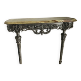 Console en marbre et métal ciselé