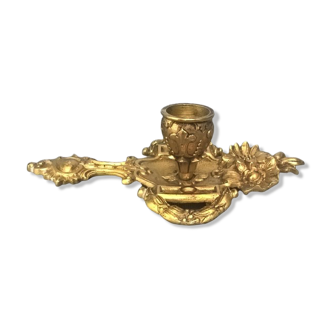 Room bougeoir with floral decoration and wreaths - restoration style - Golden Bronze - late 19th century