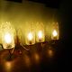 Wall lamps double lighting, with drawer, gilded metal, lampshade in worked glass - 1970