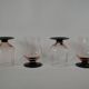 Lot de 4 verres à pieds roses et pieds noirs art déco années 30