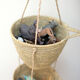 Hanging baskets made of natural fiber