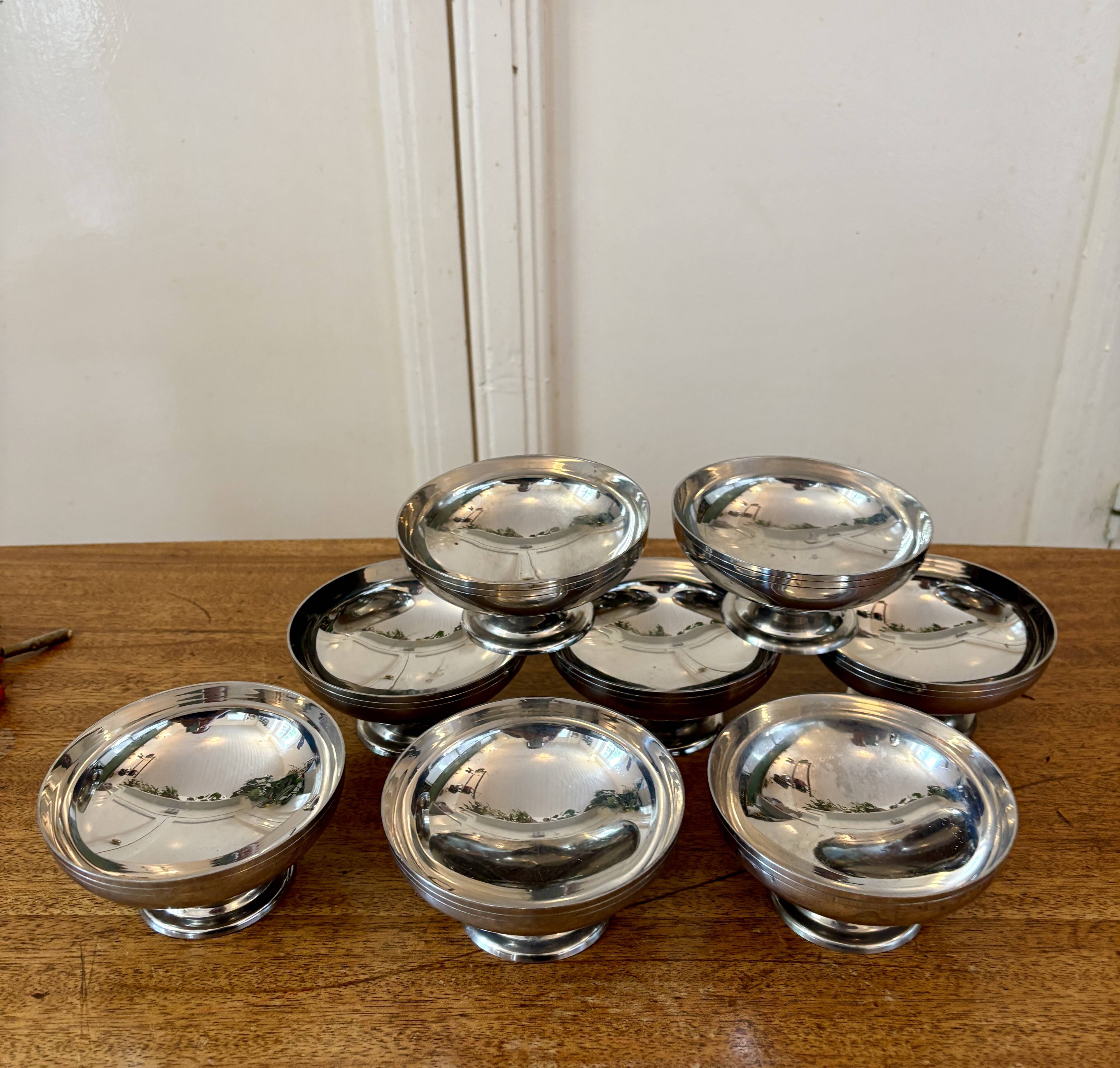 Set of 8 vintage stainless steel cups