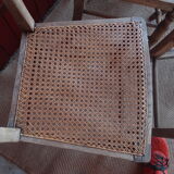 Suite of oak chairs; canated seats