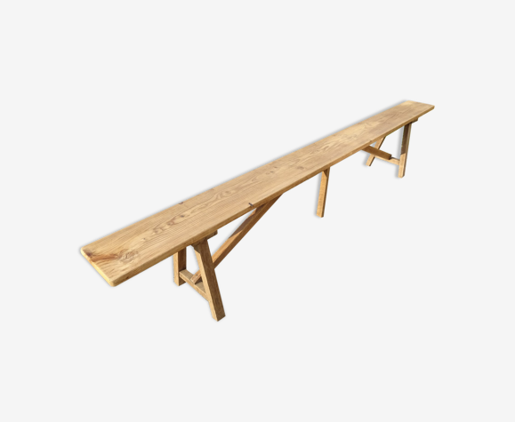 Banc de ferme en bois massif 248 cm