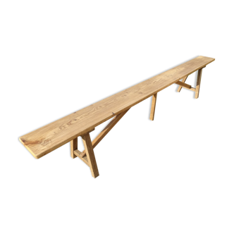 Banc de ferme en bois massif 248 cm