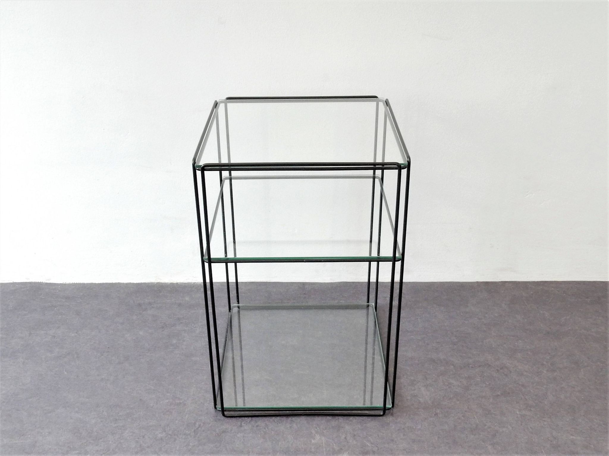 Isocele metal and glass side table by Max Sauze, France 1970's