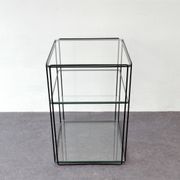 Isocele metal and glass side table by Max Sauze, France 1970's