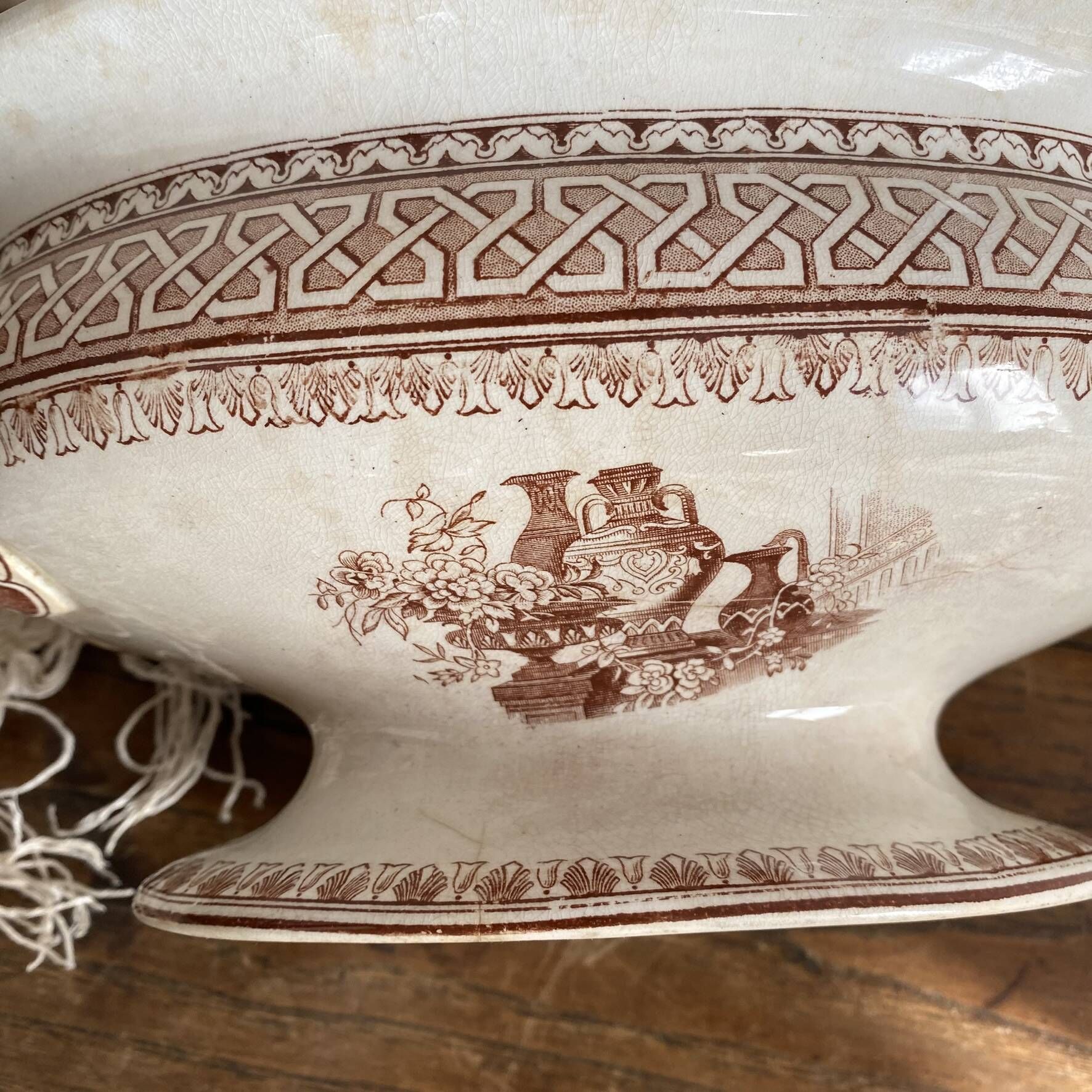 Antique vegetable dish in English ironstone "Princess Alexandra"