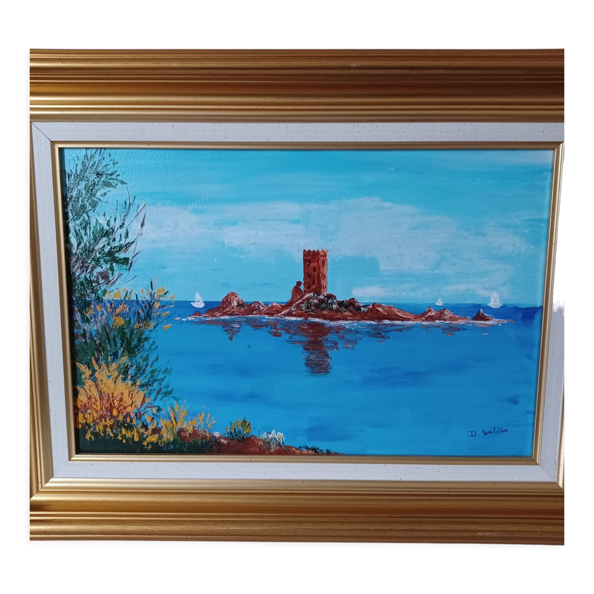 "L'île d'or le dramont" oil on canvas