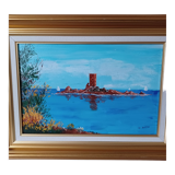 "L'île d'or le dramont" oil on canvas