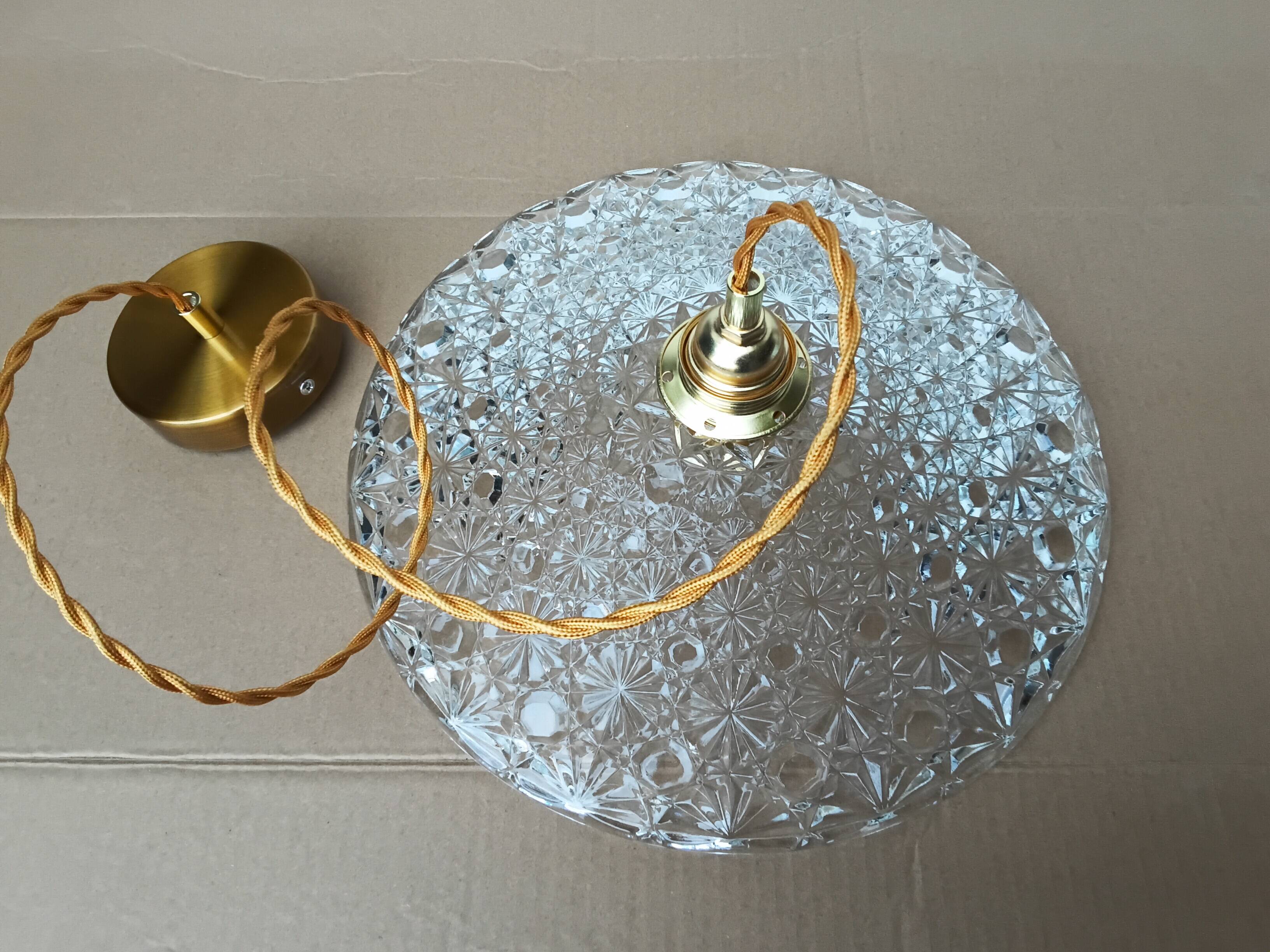 Vintage chiseled glass pendant light