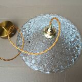 Vintage chiseled glass pendant light