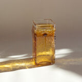 Amber vase made of bubbled glass