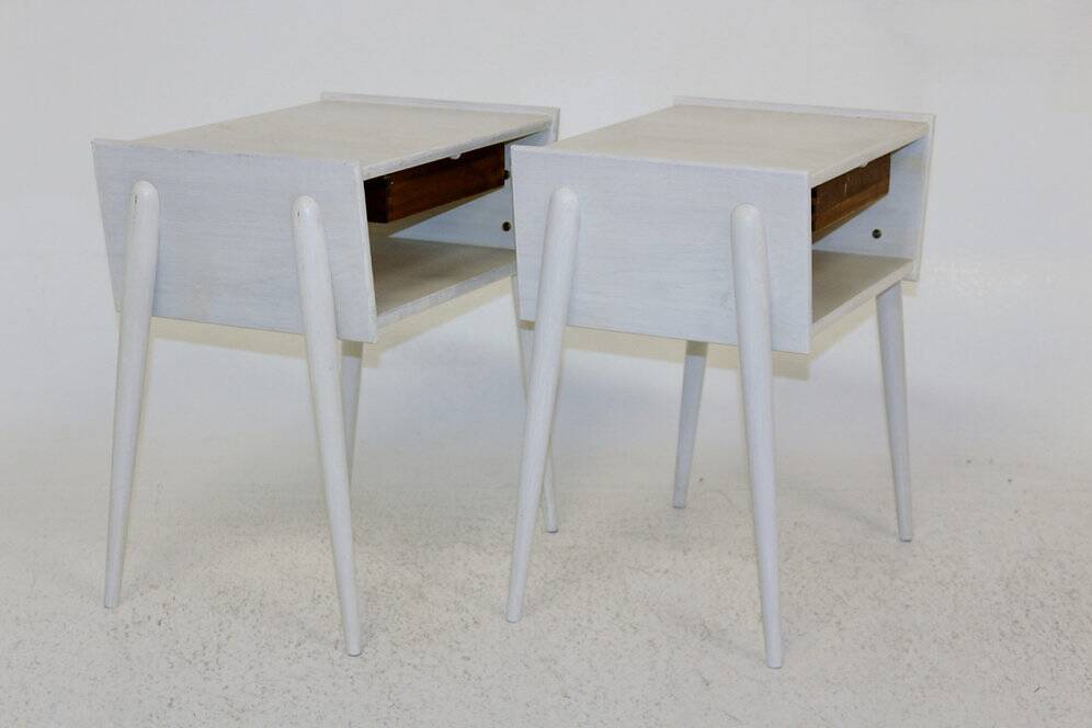 Set of 2 oak bedside tables, Sweden, 1960