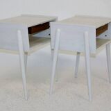 Set of 2 oak bedside tables, Sweden, 1960