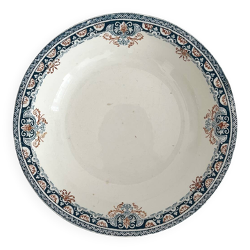 Round hollow salad bowl in ironstone “Diderot” Longwy