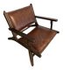 Armchair in wood and leather