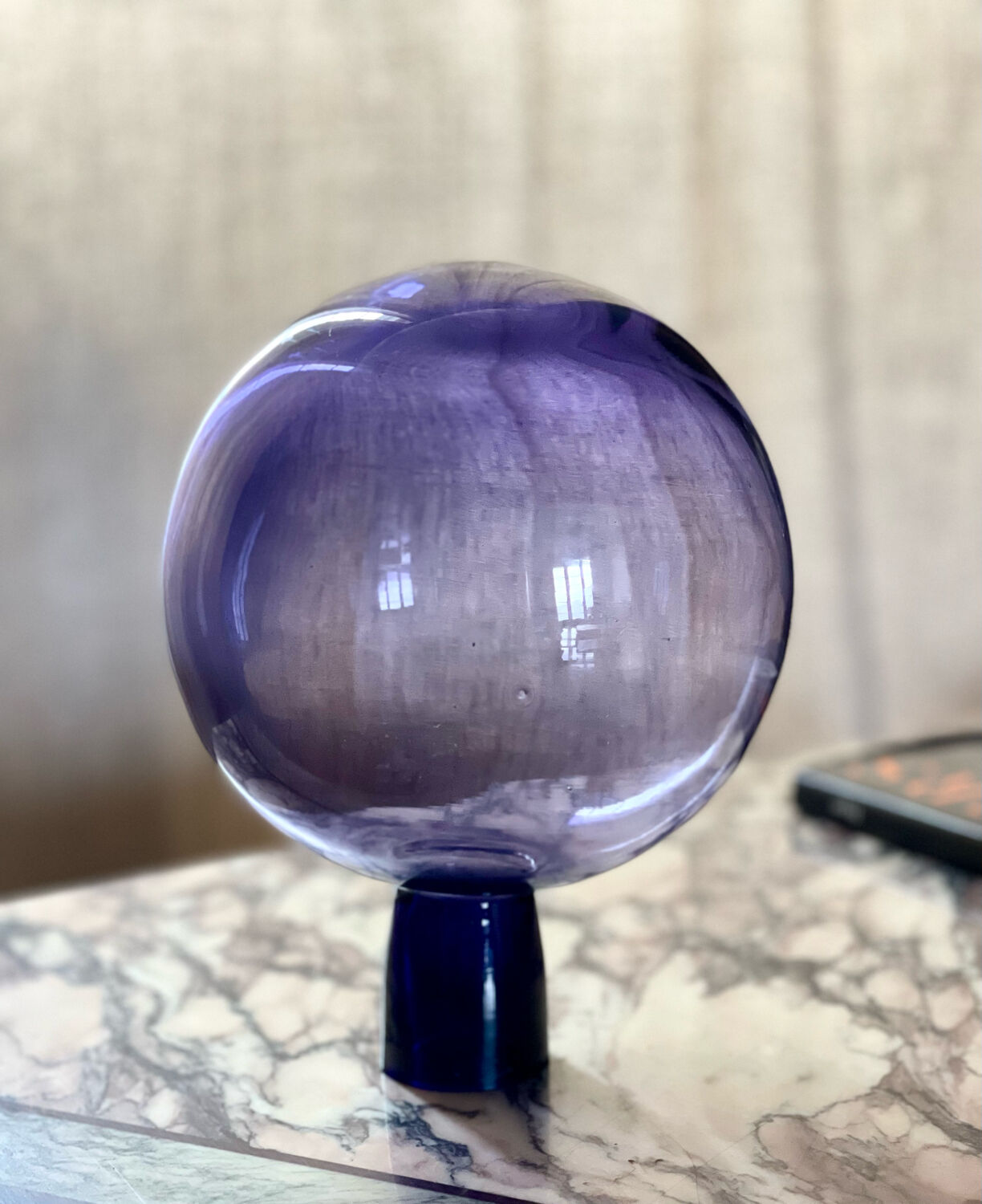 Purple vase inclined
