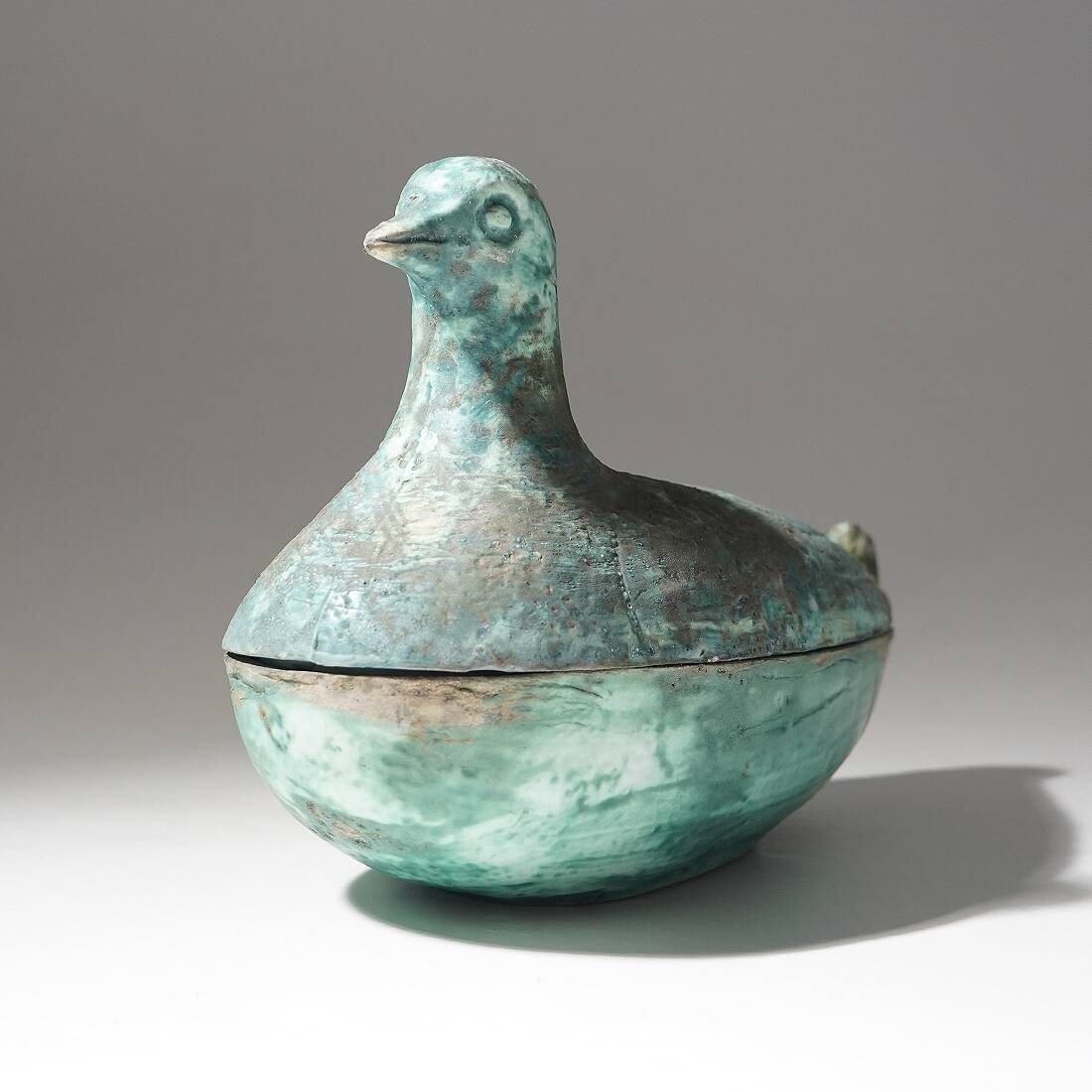 Ceramic box in the shape of a bird, 1960s