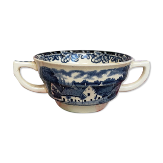 Ancient cup double handle ceramic company maestritcht made in holland boerenhoeve dutch farm