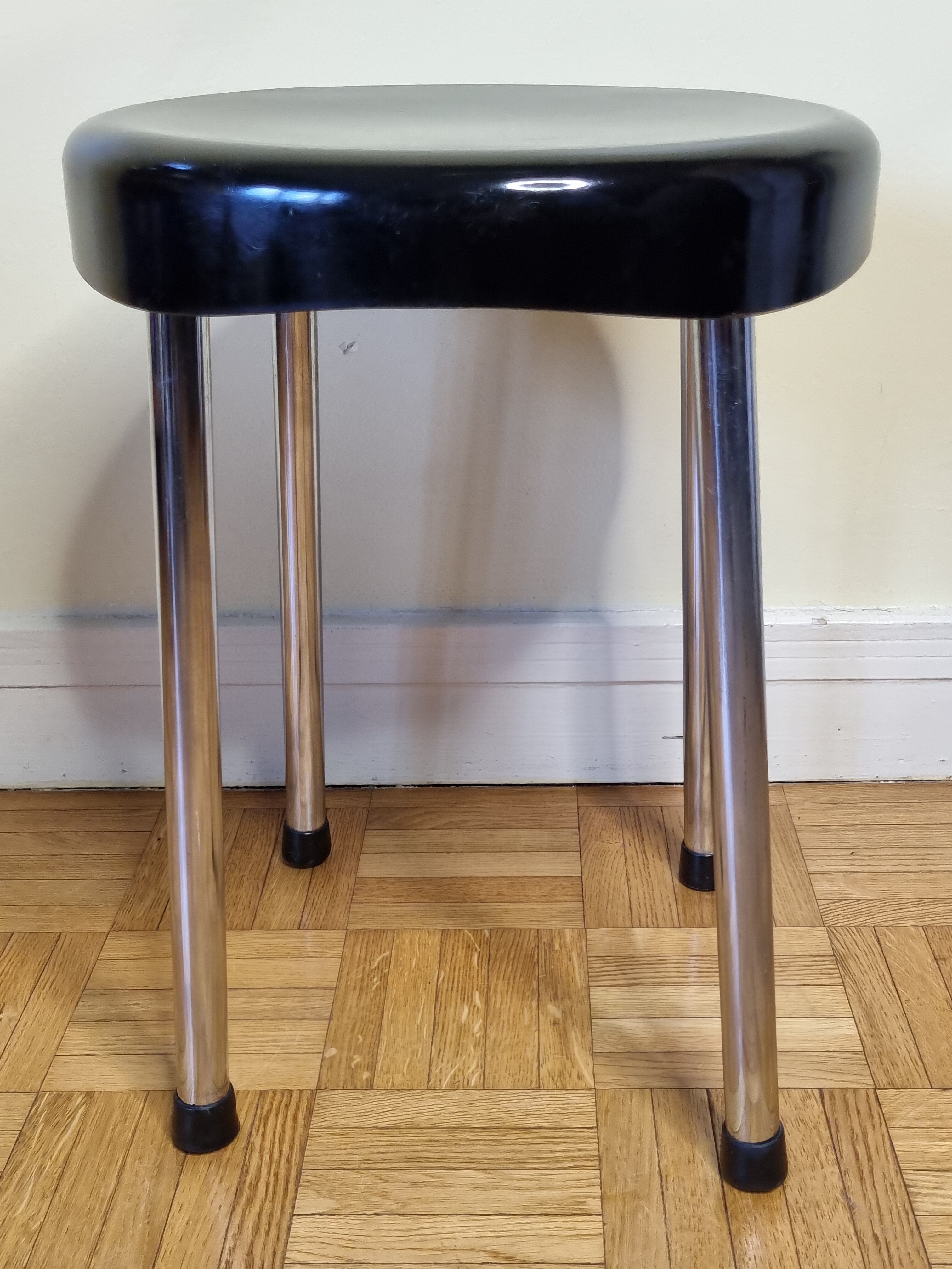 Black bakelite stool, 50s-60s