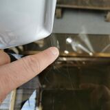 Serving table in brass and glass