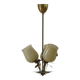 Mid-century glass and brass chandelier, model 501-3 by Stockmann, Finland, 1940s.