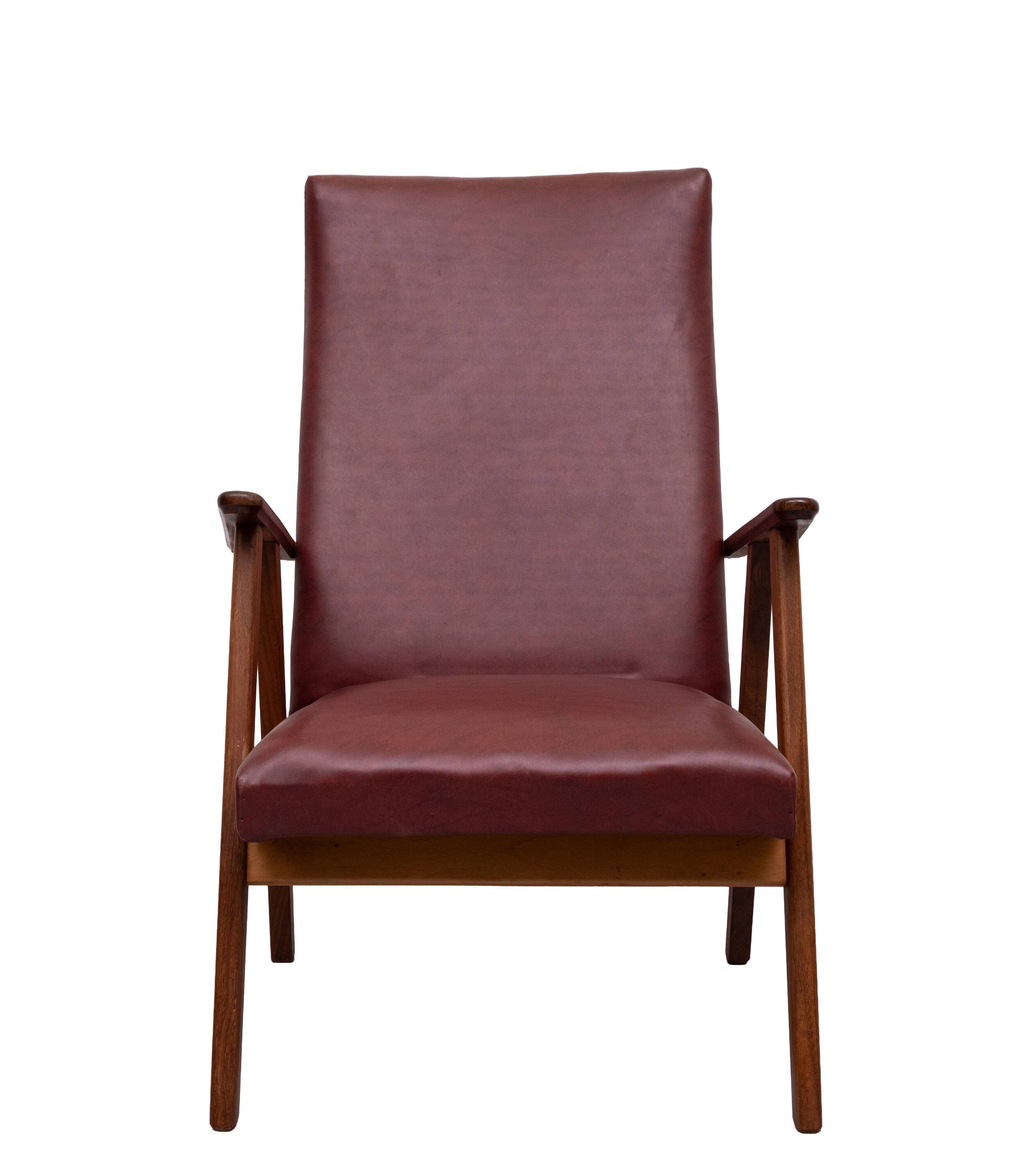 Teak High Back Lounge Chair 1960s Holland