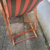 Vintage Deck Chair with Footrest – Transatlantic Stripes