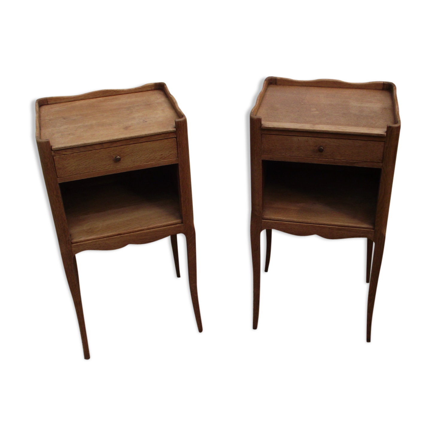 Pair of bedside style Louis XV solid oak