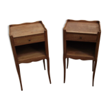 Pair of bedside style Louis XV solid oak