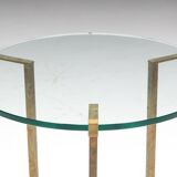 Side Table by Peter Ghyczy in Brass and Glass, Netherlands, 1970s
