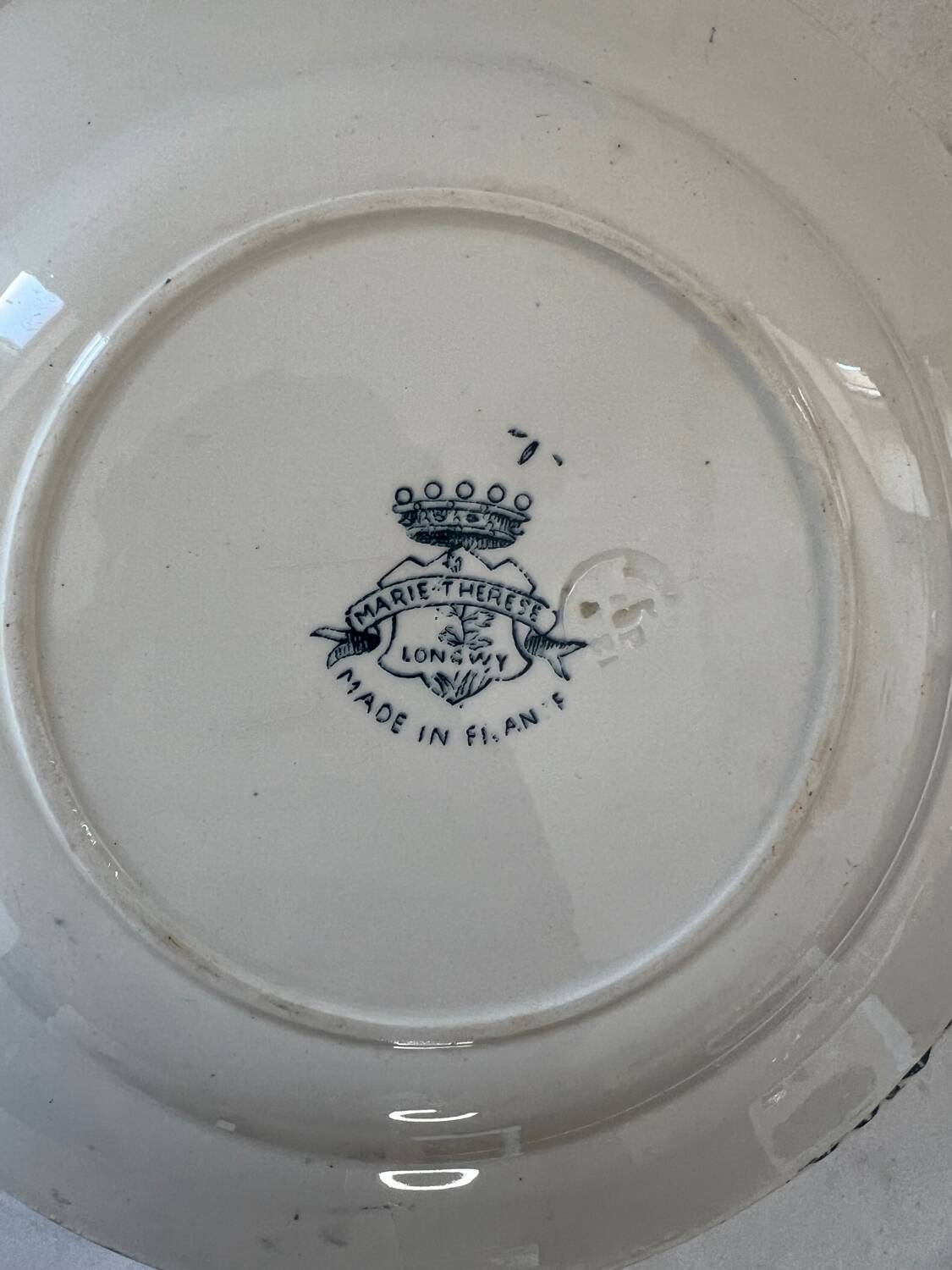 Set of 9 Longwy Earthenware Dinner Plates - Marie-Thérèse Model