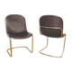 Gastone Rinaldi dining chairs covered with original cow leather, set of two, Italy, 1960s