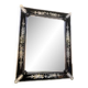 21st Century Venetian Black Floreal Hand-Carving Wall Mirror in Murano Glass