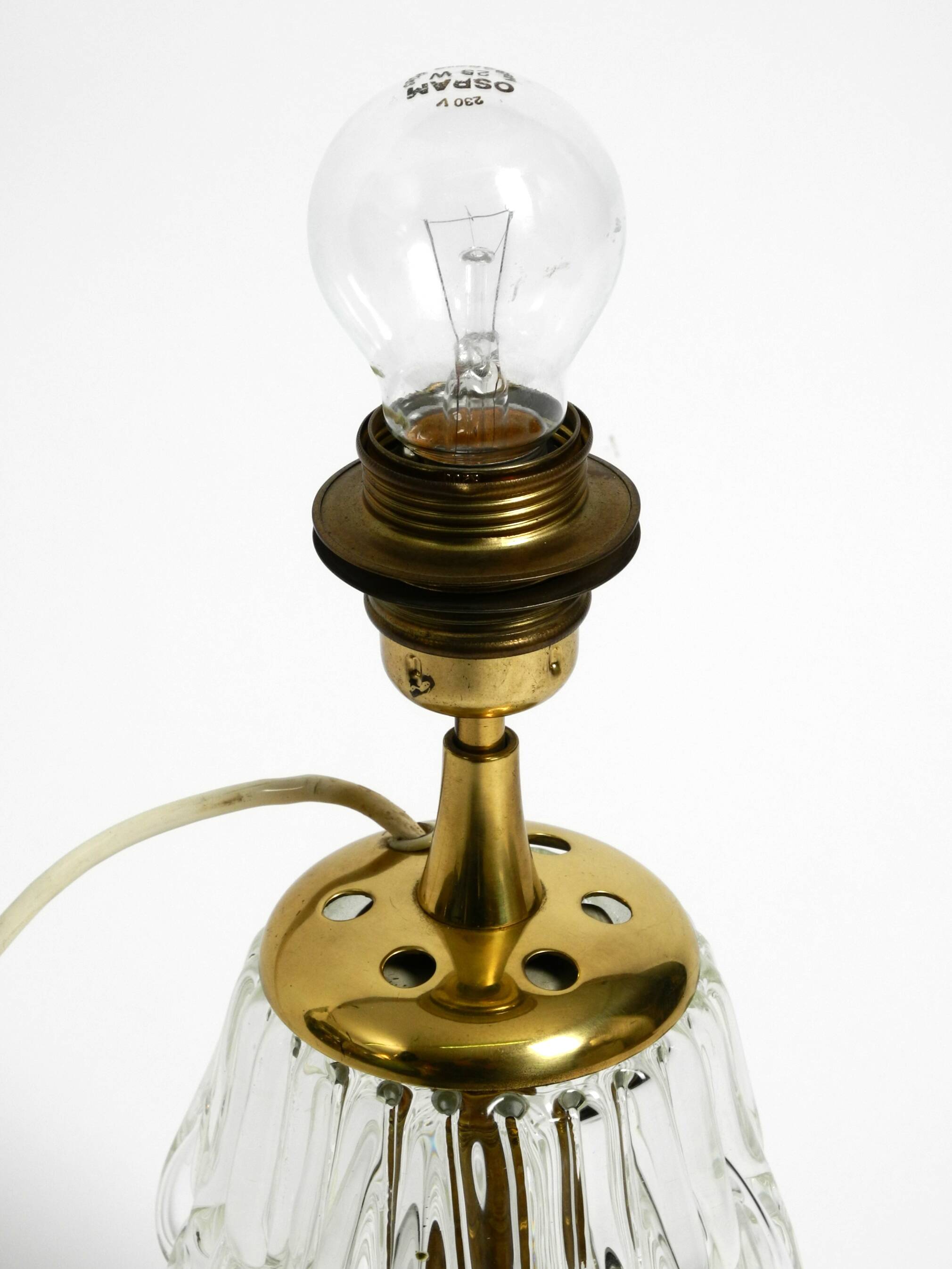 Heavy large Mid Century Modern glass table lamp by Rupert Nikoll Vienna | h