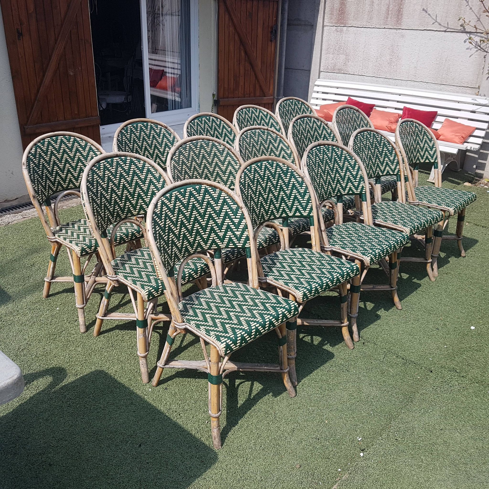 Lot of 15 bistrot terrace chairs Maison Gatti